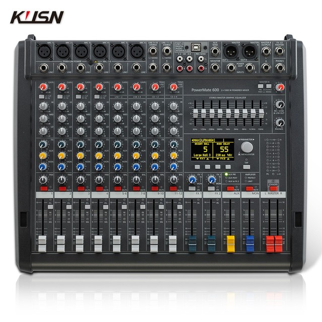 Top 1:1 Original LOGO Powermate 600-3 1000W *2 Professional Amplifier Mixer PM 600-3 8 Channel Digital Console Power Mixer