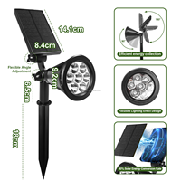 Projecteur LED étanche IP65 pour espaces extérieurs, énergie solaire, pelouse, cour, villa, jardin, arbre, paysage, applique murale
