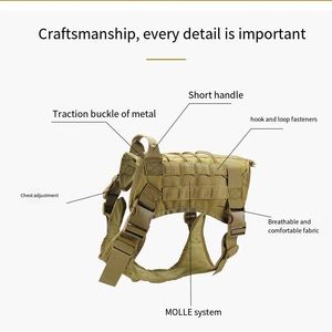 ชุดสายรัดอกสุนัขกลางถึงใหญ่สำหรับใช้งานกลางแจ้ง ปรับได้ ทนทาน ทำจากไนลอนอย่างดี พร้อมปลอกคอและสายจูง - Product Image 2