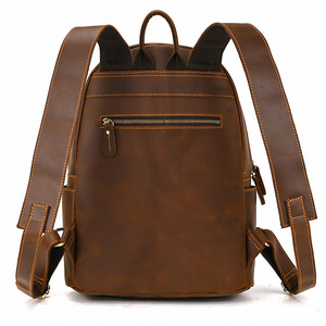 Sac à bandoulière rétro pour femme en cuir de <span class=keywords><strong>cheval</strong></span> fou Mini sac à dos en cuir de vachette léger pour étudiant <span class=keywords><strong>Cartable</strong></span> polyvalent Sac décontracté - Product Image 3