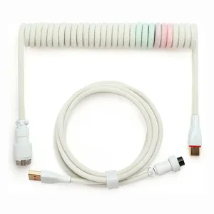 Kabel pegas Tipe C Tipe GX16 jantan 5PIN dan USB ke 5pin gx16 Set kabel kawat betina untuk kabel gulung Keyboard