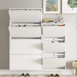Zapatero Metálico de Pared para Espacios Reducidos, Completamente Ensamblado, con 4 Compartimentos Abatibles para Ahorrar Espacio - Product Image 3