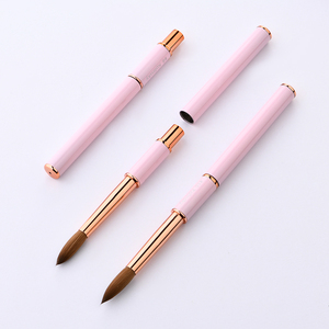 Mango de Metal profesional Kolinsky <span class=keywords><strong>2022</strong></span>, pinceles acrílicos puros, pelo grueso prensado, color rosa, 100% - Product Image 1