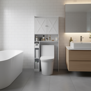 Meuble de salle de bain et étagères, 24 pouces de largeur, 3 niveaux, autoportant, rangement gain de place pour l'espace des toilettes - Product Image 2