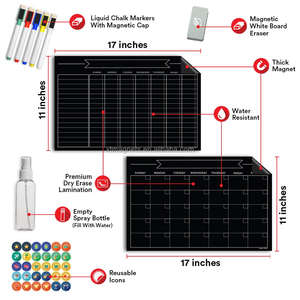 Fournitures éducatives durables utilisant un <span class=keywords><strong>tableau</strong></span> <span class=keywords><strong>noir</strong></span> magnétique effaçable à sec planificateur hebdomadaire - Product Image 1