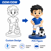 Kundenspezifisches Design OEM ODM PVC-Figur Farbige Pose Basis Fußball-Athlet Actionfigur Plastik-Jungenpuppe Sammlerstück Skulptur