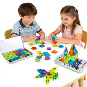 Juego de Bloques de Construcción Magnéticos de 3.75CM, 50 Piezas, Juguete Educativo STEM 3D, Juguete de Construcción Creativa para Niños Pequeños y Preescolares - Product Image 1