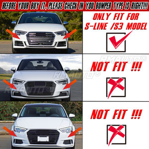 4 piezas de alerón difusor protector de labio de parachoques delantero para Audi A3 S-line / S3 2017-2019 - Product Image 2