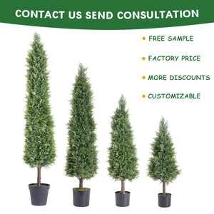 PZ-1-132 Hot Bán Sống Động Như Thật Faked Cây Cây Tuyết Tùng Nhà Máy Nhân Tạo Cypress Topiary Cây Trong Nồi Nhựa Cho Trong Nhà Ngoài Trời Trang Trí Nội Thất - Product Image 3