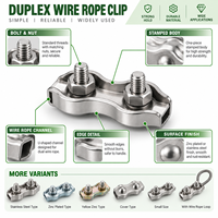 Pince à câble double boulon pour fixation de boucles et extrémités de câbles métalliques, sur mesure OEM