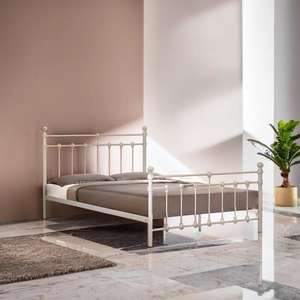 Marco de cama doble de metal antiguo simple y moderno para tamaño Queen para el hogar o el apartamento del hotel Venta al por mayor de Malasia - Product Image 2