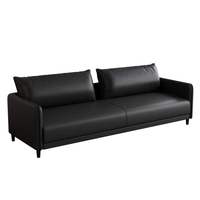 Ensemble canapé et table basse de bureau 3 places en cuir, design moderne pour usage commercial et hôtelier
