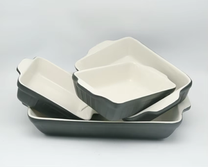 Bộ dụng cụ nướng gốm sứ Bắc Âu có tay cầm, khay và chảo nướng sứ trắng giá rẻ dùng cho tiệc tùng - Product Image 5