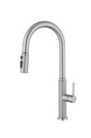 Robinet de cuisine extractible en acier inoxydable SUS304 de haute qualité, mitigeur chaud/froid à poignée unique, rotation à 360° pour évier