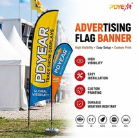 Drapeau plume imprimé en couleur, prix de gros, bannière de plage légère avec piquet de sol pour événements sportifs et concerts