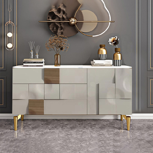 Armoires de rangement personnalisées en gros <span class=keywords><strong>Console</strong></span> de rangement pour salon 4/2 portes Armoires <span class=keywords><strong>console</strong></span> en bois couleur crème - Product Image 1