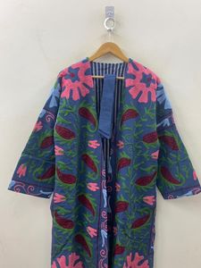 Long Velvet Suzani <b>Robe</b> Jacket Embroidered Boho <b>Coat</b> Uzbek Textile Bohemian Kimono Luxury Gift - Product Image 4