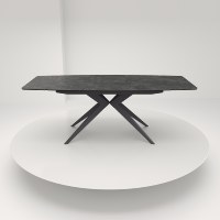 Table à manger extensible en céramique de 11 mm, design simple, surface mate résistante aux rayures, mobilier de cuisine commercial