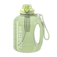 Botella de Agua Deportiva de Tritán Duradera de 1800/2600 ml, Libre de BPA, Resistente a Impactos, a Prueba de Fugas, con Tapa de Resorte y Pajita, para Mujeres y Niñas