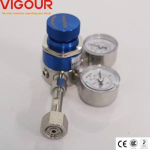 को2 आर्गन और एसिलीन गैस के लिए हल्के पीतल और सिलेंडर दबाव नियामक - Product Image 4