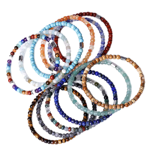 Pulsera Elástica de Cuentas de Piedra Natural de 4mm Hecha a Mano para Mujer, con Energía Curativa, Venta al Por Mayor - Product Image 1