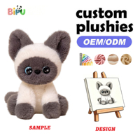 Peluche personnalisée chat Devon Rex Siamese, jouet en peluche chaton, animal en peluche doux, poupée, fabricant OEM, personnalisable pour les anniversaires