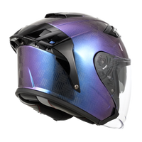 Casque de moto ouvert en fibre de carbone avec fermeture rapide en fibre de verre, toutes saisons, sécurité pour la course, homologué DOT, double visière