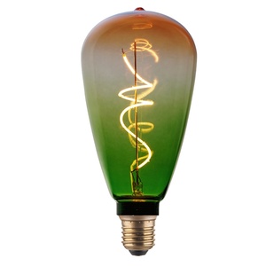 Lampe LED décorative E27 4W 1800K 216lm, couleur verte et orange, idéale pour créer une ambiance et des espaces chaleureux. - Product Image 1