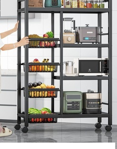 Étagère de rangement de <span class=keywords><strong>cuisine</strong></span> moderne en métal multi-niveaux, panier à légumes sur pied, accessoires de <span class=keywords><strong>cuisine</strong></span> efficaces pour l'organisation des étagères - Product Image 3