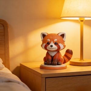 Figurine en résine de panda roux à queue bouclée, mignonne et apaisante. Cette sculpture a été sculptée et moulée par Bozhiyi. - Product Image 5