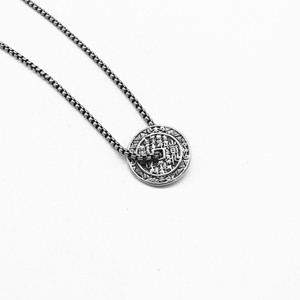 yunnique Chinese Style Bagua Coin Pendant Necklace <b>Titanium</b> Steel Unisex Fashion Jewelry Round Geometric Design - Product Image 3