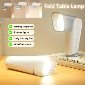LED Reading Light <b>Desk</b> Lamp <b>Foldable</b> Touch 3 Color Dimmable Wall Lamp USB Rechargeable Office Bedside Night Light Flashlight - Product Image 2