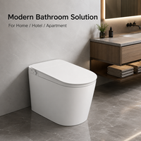 WC intelligent monobloc carré avec siphon en P, électrique, automatique, en céramique, moderne, de luxe, pour la vente en gros