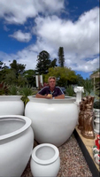 Pot de fleurs en fibre de verre Chau Viet Pottery BHV-LW-201, design moderne et luxueux, pour la maison, le jardin, le balcon, utilisation extérieure toute saison.