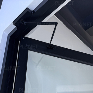 Puerta de Entrada Comercial Moderna de Aluminio Negro Mate con Vidrio Templado, Puerta Frontal con Marco de Aluminio Negro Mate Ultrafino - Product Image 5