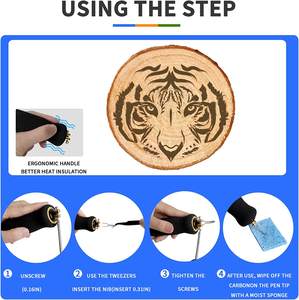 Quemador de madera LCD temperatura ajustable pantalla Digital máquina de pirograbado quema de madera artesanía herramienta Kit de soldador - Product Image 4