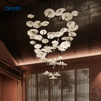 Lustre en céramique de luxe en forme de champignon, luminaire suspendu décoratif blanc pour la maison, l'hôtel, le restaurant, la décoration de hall