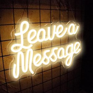 Insegna al Neon 'Lascia un Messaggio', Libro degli Ospiti Audio LED, Luce al Neon per Decorazione di Ricevimenti di Nozze - Product Image 2