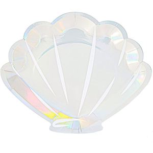 Platos Desechables de Papel con Diseño Holográfico de 9 Pulgadas, Estilo Moderno, Decoraciones para Fiestas Temáticas, Cumpleaños y Días Festivos, Gran Venta - Product Image 1