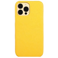 Étui de téléphone en cuir Saffiano à bord enveloppé pour iPhone 15 Pro Max, nouveau produit 2024