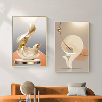 3 pcs/set Posters imprimés sur toile abstraite Sculpture tridimensionnelle Céramique Art mural Poster Abstraits modernes Peintures murales