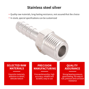 Tùy Chỉnh U S Ống Côn Chủ Đề Nhiệm Vụ Nặng Nề Bền Thép Không Gỉ 1/4 "Hose Barb Để 1/4" Nam Npt Hose Barb - Product Image 3