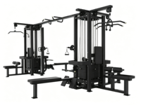 FEIFANHONGYU Machine de musculation multifonction 8 stations avec Lat Pulldown, Rame assise, Crossover par câble et Poulie réglable