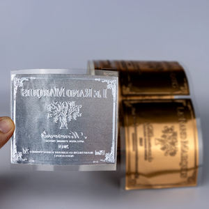 Rouleau d'étiquette de vin en aluminium gaufré noir et or personnalisé de luxe pour bouteille de vin - Product Image 3