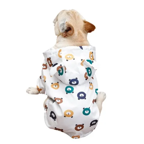 Veste imperméable imperméable pour animaux de compagnie en polyester impression nouveau design imperméable léger pour chien de compagnie pour petit chien