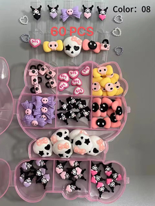 Suministro a granel, 50/60 Uds., vendaje de Halloween, gatito, cabeza de Calavera, oso, esqueleto, lazo, decoración, funda de teléfono basura, dijes, accesorios de horquilla - Product Image 3