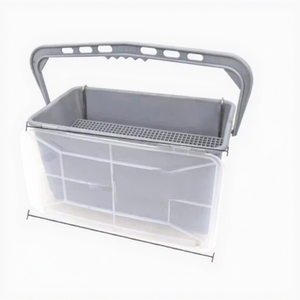 Secchio Professionale in Plastica Rettangolare per Pulizia Finestre con Manico Ergonomico e Panno in Microfibra - Product Image 1