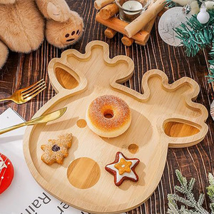 Assiette à nourriture pour enfants en forme de cerf en bambou, plateau à collation pour les repas des enfants - Product Image 1