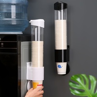 Distributeur mural automatique de gobelets jetables, support de gobelets en papier sans perçage, anti-poussière, pour la maison, le bureau, le distributeur d'eau