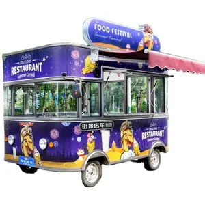 Edelstahl Food Trailer Mobile Eis wagen zum Verkauf Fast Food Truck mit CE ISO Zertifizierung